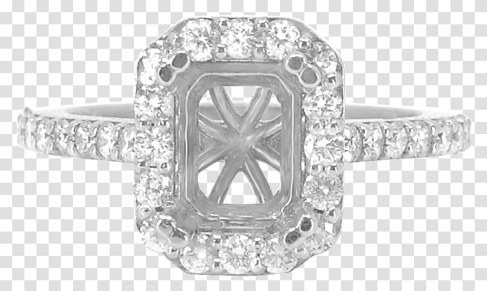 White Gold Emerald Cut Halo Diamond Engagement Pre Engagement Ring, Accessories, Accessory, Jewelry, Gemstone Transparent Png