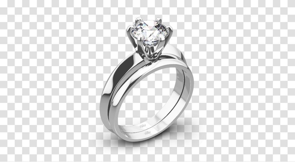 White Gold Knife Edge Solitaire Wedding Set Open Knife Edge Ring, Jewelry, Accessories, Accessory, Platinum Transparent Png