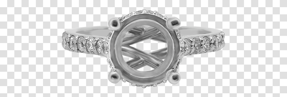 White Gold Round Cathedral Lucida Engagement Ring Engagement Ring, Machine, Spoke, Gear, Wheel Transparent Png