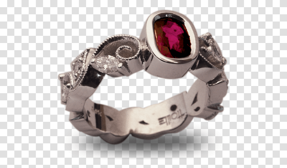 White Gold Scroll Shank Ring With Bezel Set Ruby Engagement Ring, Accessories, Accessory, Jewelry, Silver Transparent Png