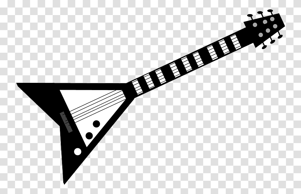 White Guitar Black And White Electric Guitar Clipart, Musical Instrument, Leisure Activities, Lute, Banjo Transparent Png