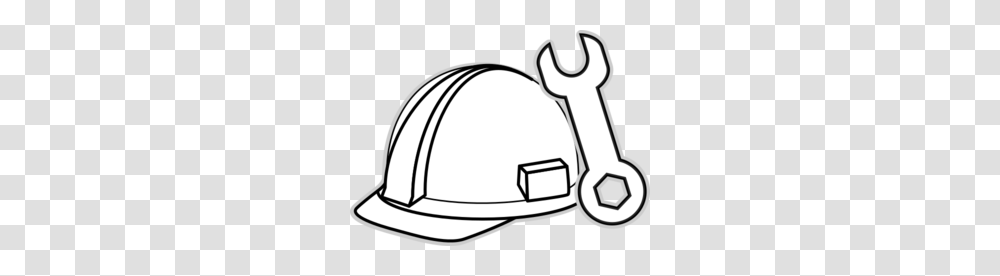 White Hardhat With Wrech Clip Art, Apparel, Helmet, Logo Transparent Png