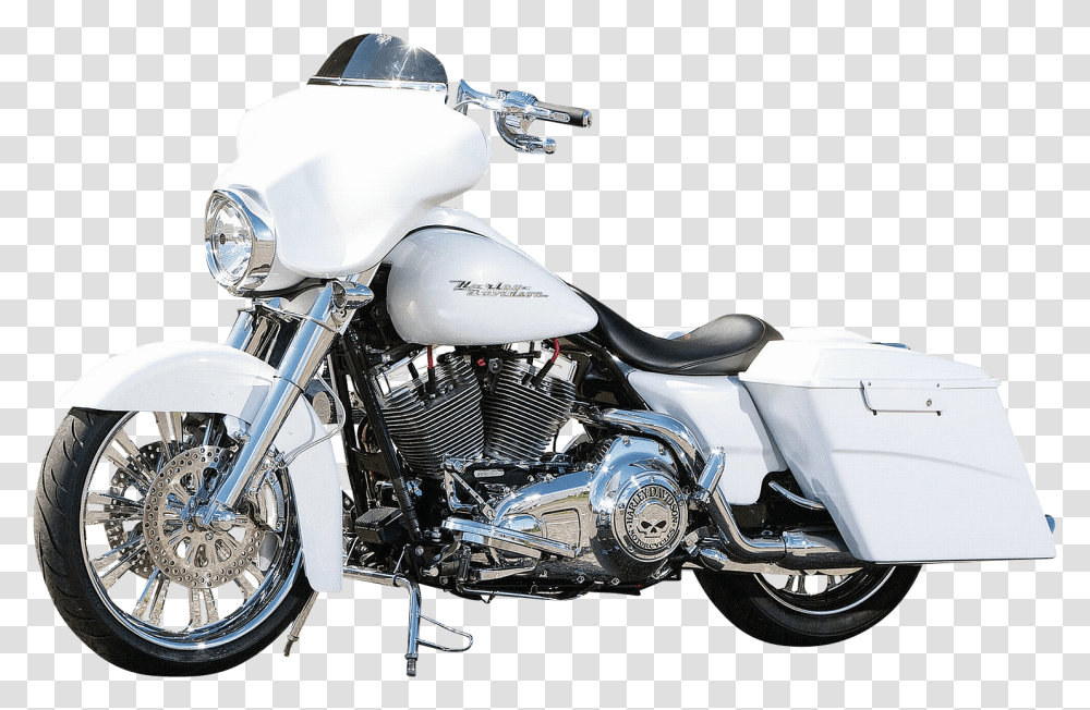 White Harley Davidson Motorcycle, Vehicle, Transportation, Machine, Engine Transparent Png