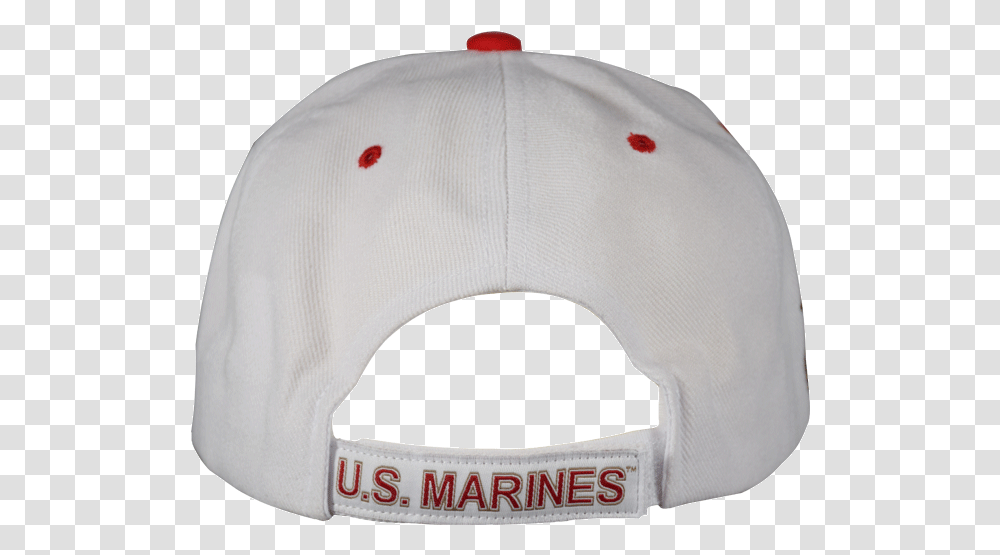 White Hat With Usmc Emblem & Ega Baseball Cap, Clothing, Apparel, Bathing Cap, Swimming Cap Transparent Png
