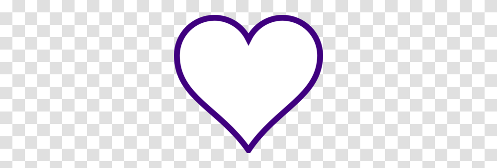 White Heart W Purple Outline Clip Art Transparent Png