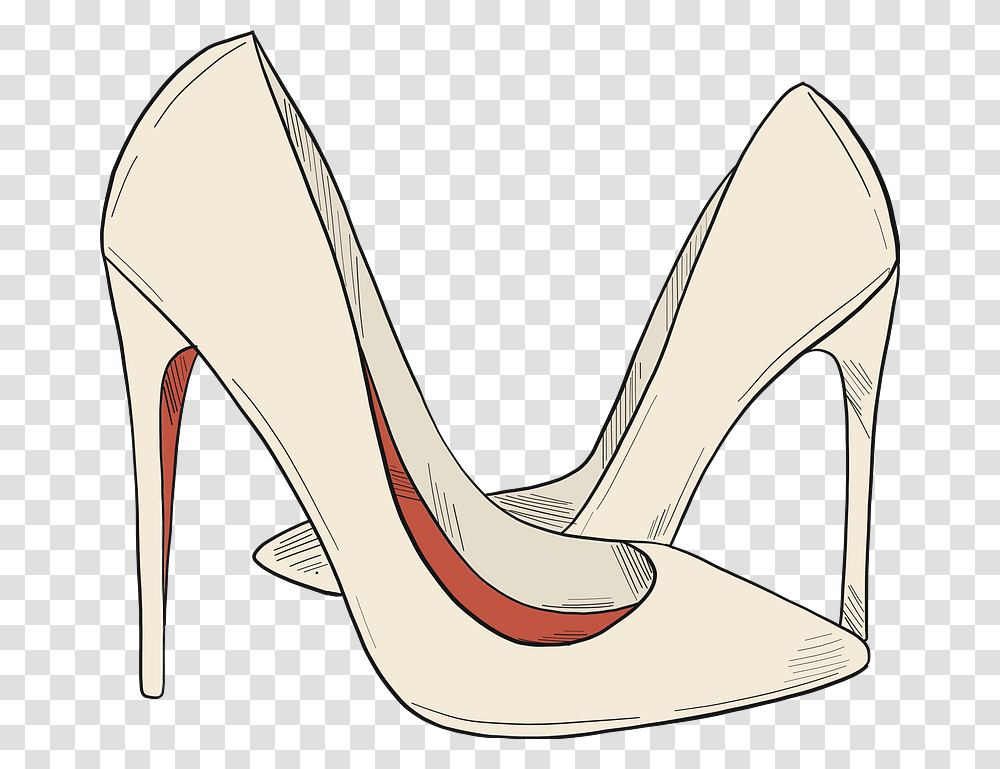 White High Heels Clipart Basic Pump, Apparel, Shoe, Footwear Transparent Png