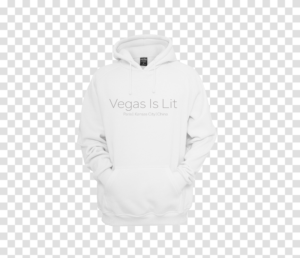 White Hoodie Vegas Is Lit, Apparel, Sweatshirt, Sweater Transparent Png