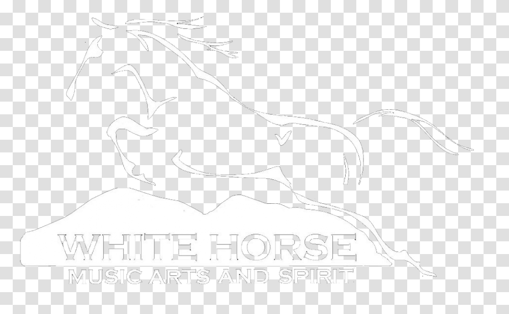 White Horse Black Mountain Stallion, Stencil, Logo, Trademark Transparent Png