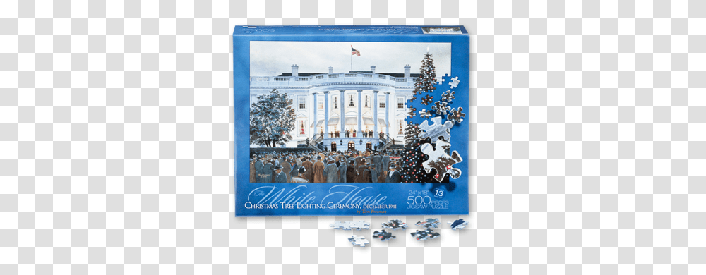 White House Christmas Tree Lighting 1941 Puzzle White House Puzzle, Plant, Person, Human, Poster Transparent Png