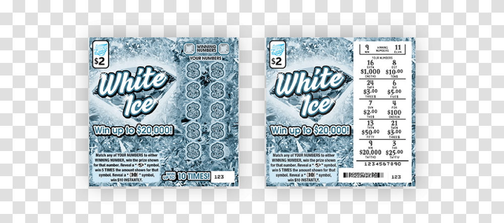 White Ice Lottery Ticket, Poster, Advertisement, Paper Transparent Png