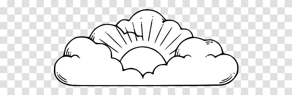 White Images Sun Clouds Clipart Black And White, Animal, Sea Life, Invertebrate Transparent Png