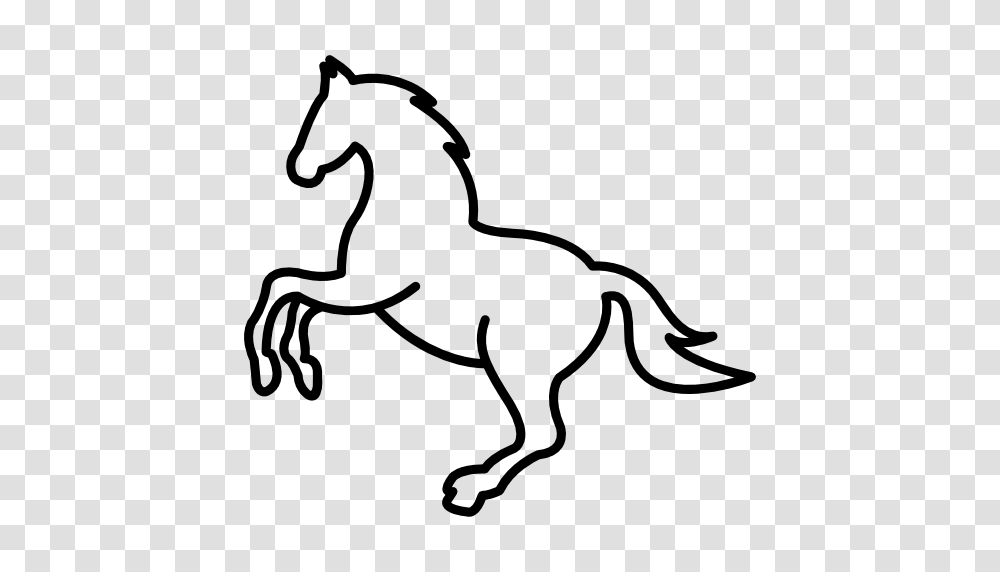 White Jumping Horse Outline, Stencil, Mammal, Animal, Colt Horse Transparent Png