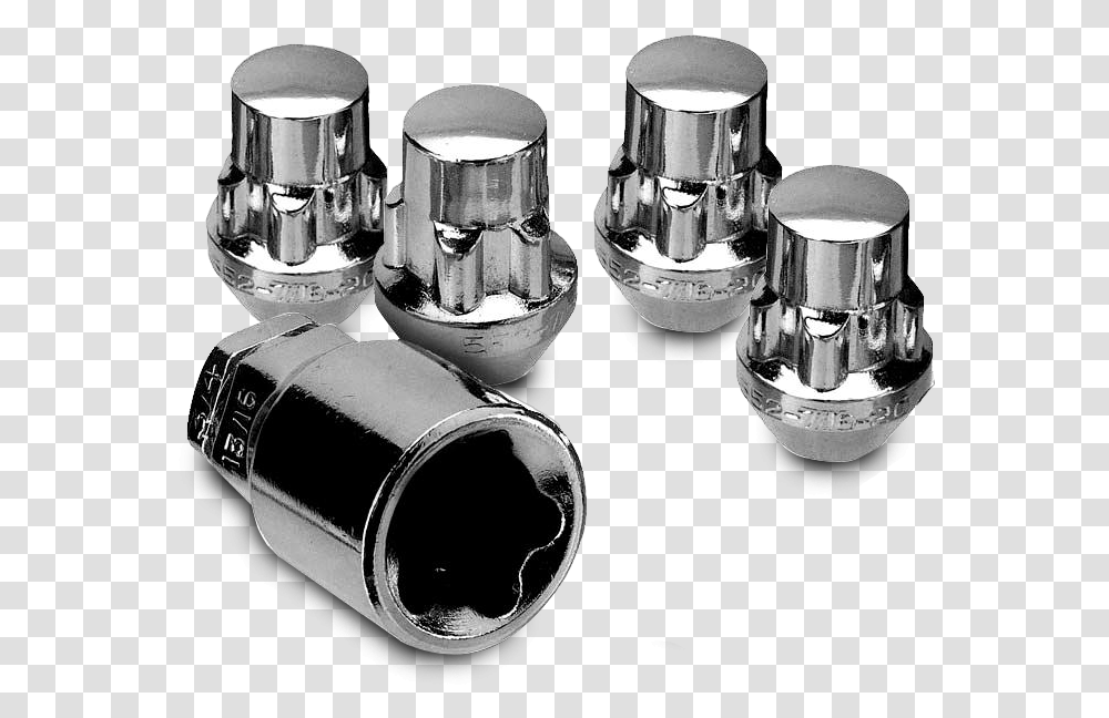 White Knight 12 Thread Steel Locking Lug Nut Kit Nut Lug Nut Locking Steel, Bottle, Cylinder, Shaker Transparent Png
