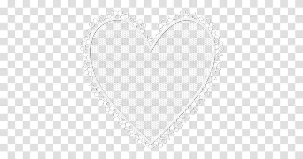 White Lace Heart Free Decorative, Rug Transparent Png