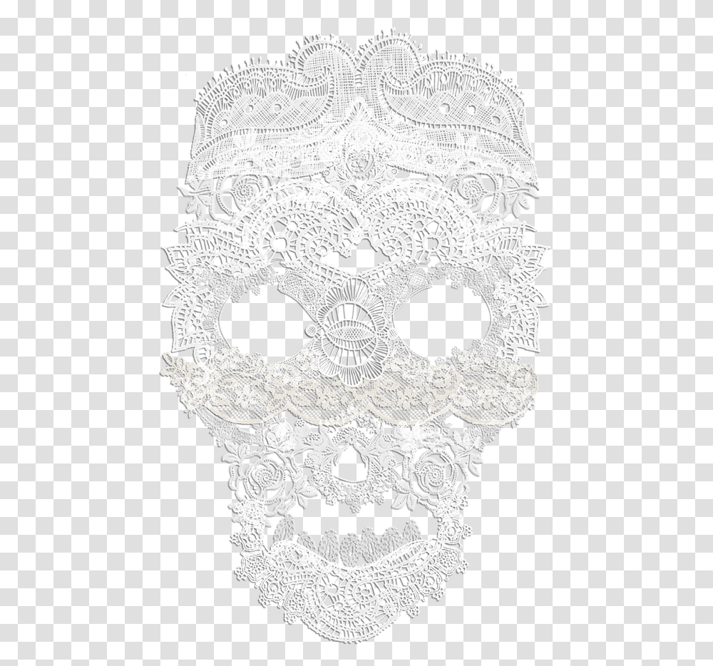 White Lace Skull Lace Lace Skull Halloween Skull Transparent Png