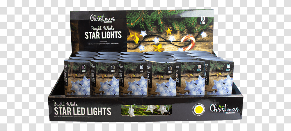 White Led Christmas Star String Lights Box, Advertisement, Poster, Cat, Animal Transparent Png