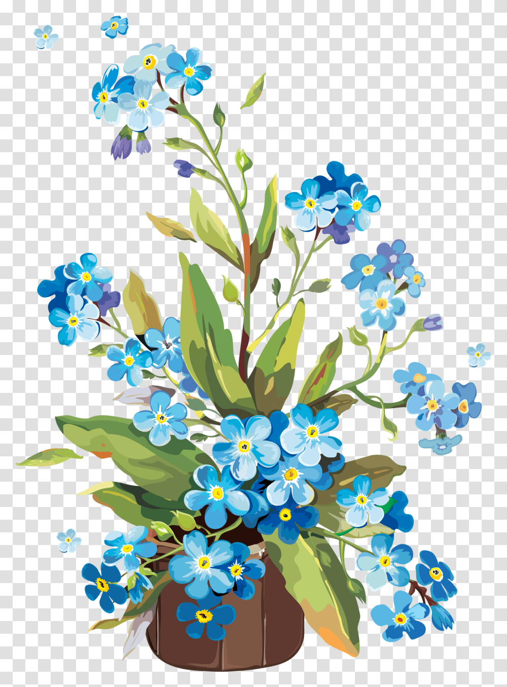 White Library Forget Me Not Flowers Painting Flowers With Gouache, Graphics, Art, Floral Design, Pattern Transparent Png
