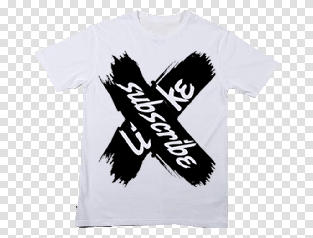 White Like And Subscribe Logo Tee Hawk, Clothing, Apparel, T-Shirt, Sleeve Transparent Png