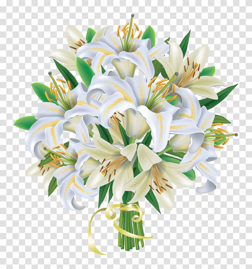 White Lilies Flowers Bouquet Bunch Of White Flowers, Plant, Blossom, Flower Bouquet, Flower Arrangement Transparent Png