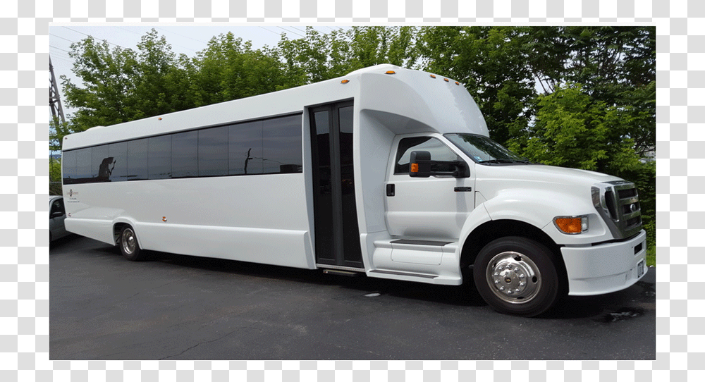 White Limo Party Bus, Vehicle, Transportation, Van, Car Transparent Png