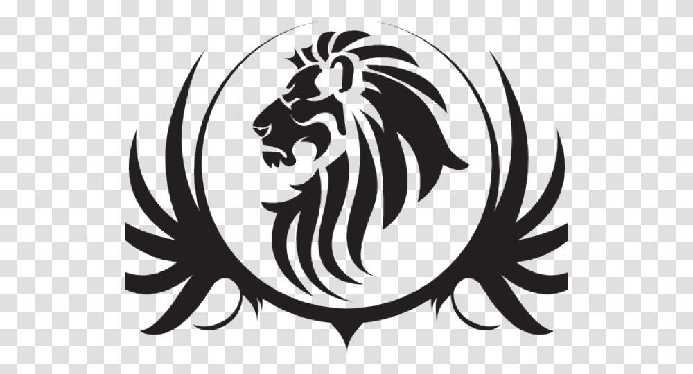 White Lion Clipart Free Black Background Lion Logo, Dragon, Emblem, Trademark Transparent Png