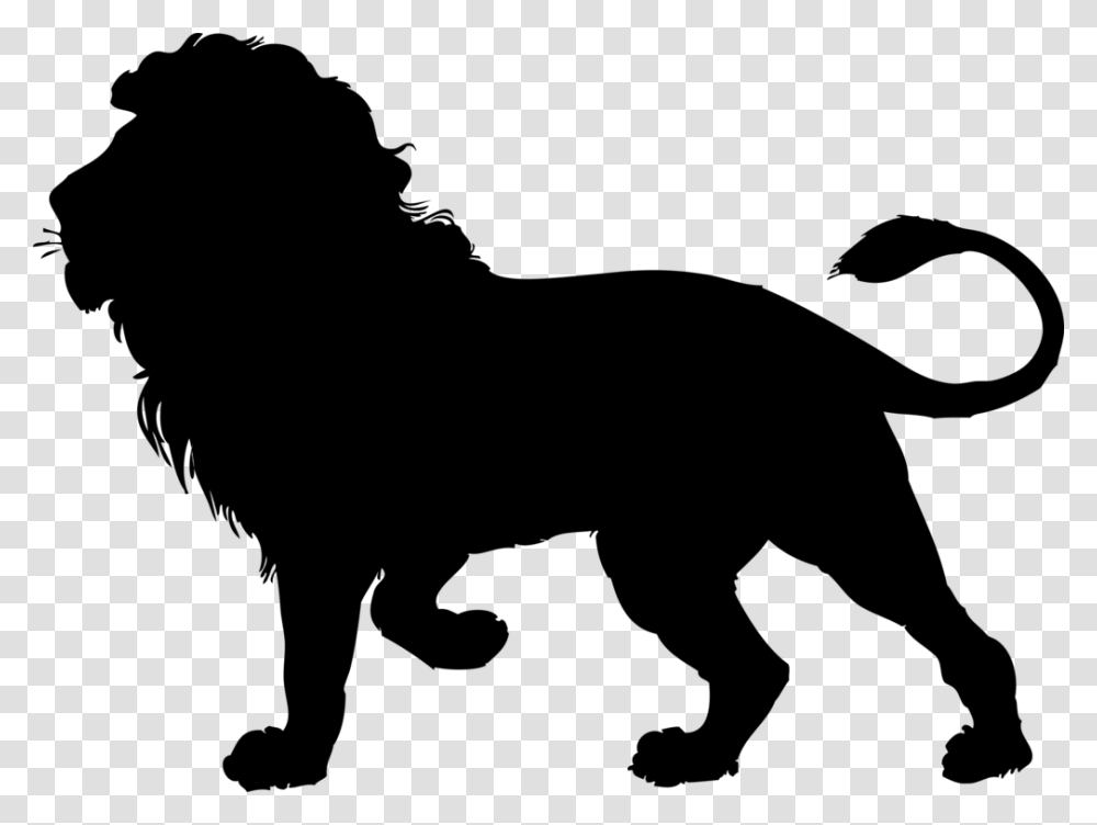 White Lion Cougar Silhouette Roar, Gray, World Of Warcraft Transparent Png