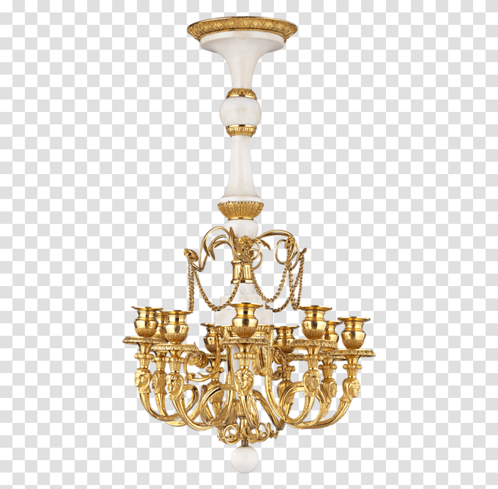White Marble And Gilt Bronze Russian Chandelier Chandelier, Lamp, Light Fixture, Ceiling Light Transparent Png