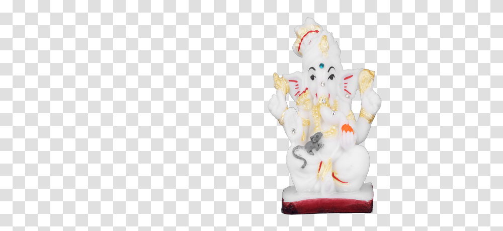 White Marble Pagdi Ashirwad Ganesh For Car House Figurine, Wedding Cake, Snowman, Porcelain Transparent Png
