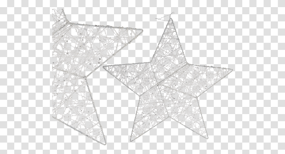 White Metal Star With Glitter With Hanger Triangle, Star Symbol, Panther, Wildlife, Mammal Transparent Png