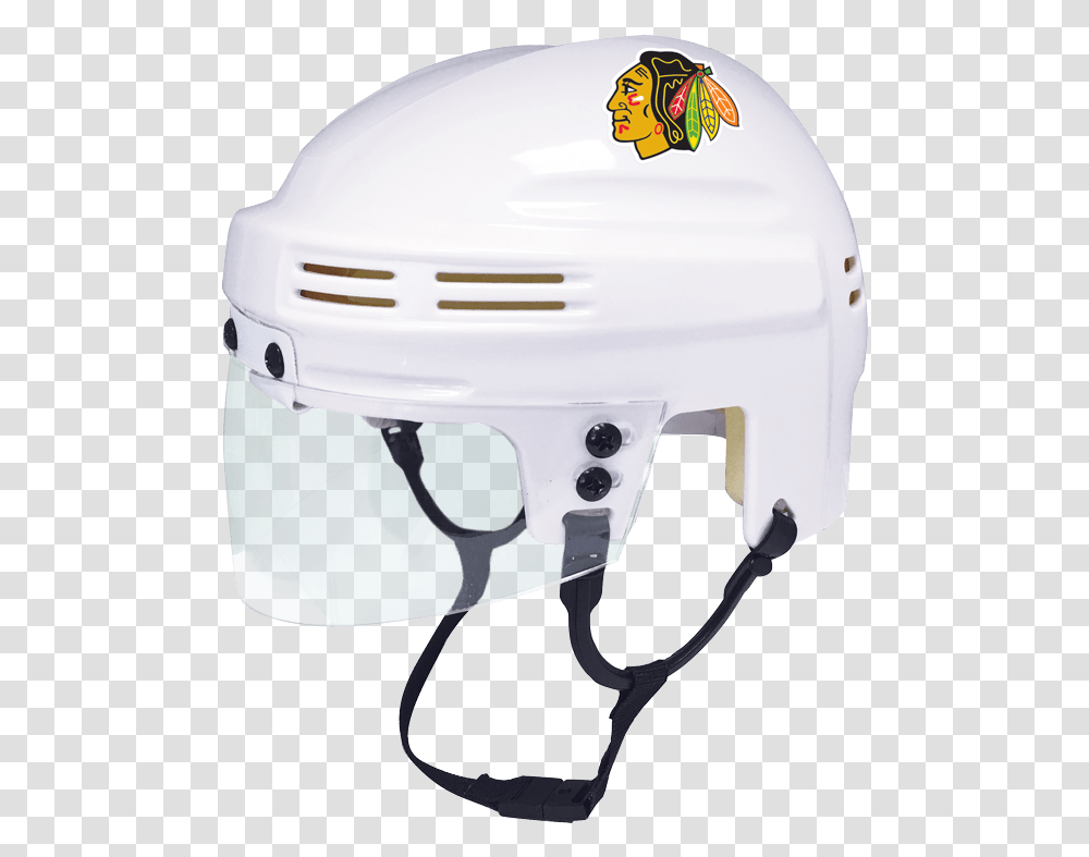 White Mini Helmet With Chicago Blackhawks Logo Toronto Maple Leafs Helmet, Clothing, Apparel, Crash Helmet, Hardhat Transparent Png