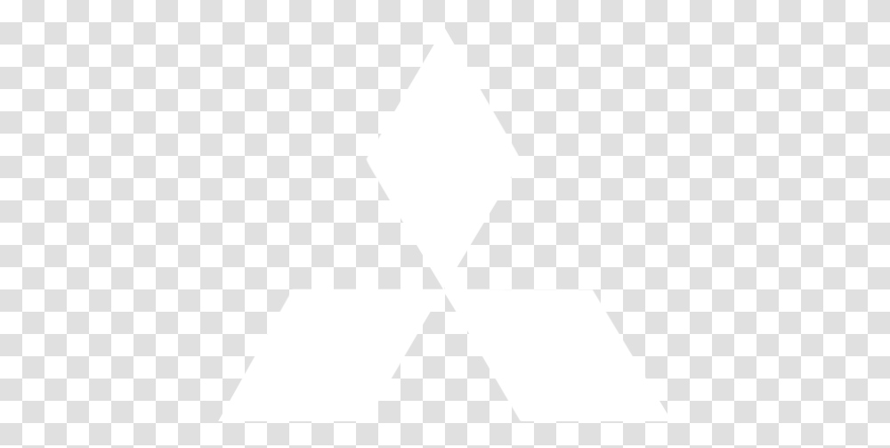 White Mitsubishi Icon Mitsubishi Logo Black And White, Symbol, Triangle, Pattern, Stencil Transparent Png