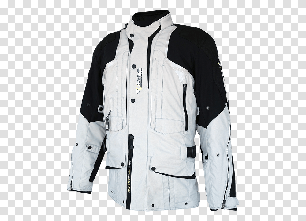 White Motorcycle Jacket, Apparel, Coat, Person Transparent Png
