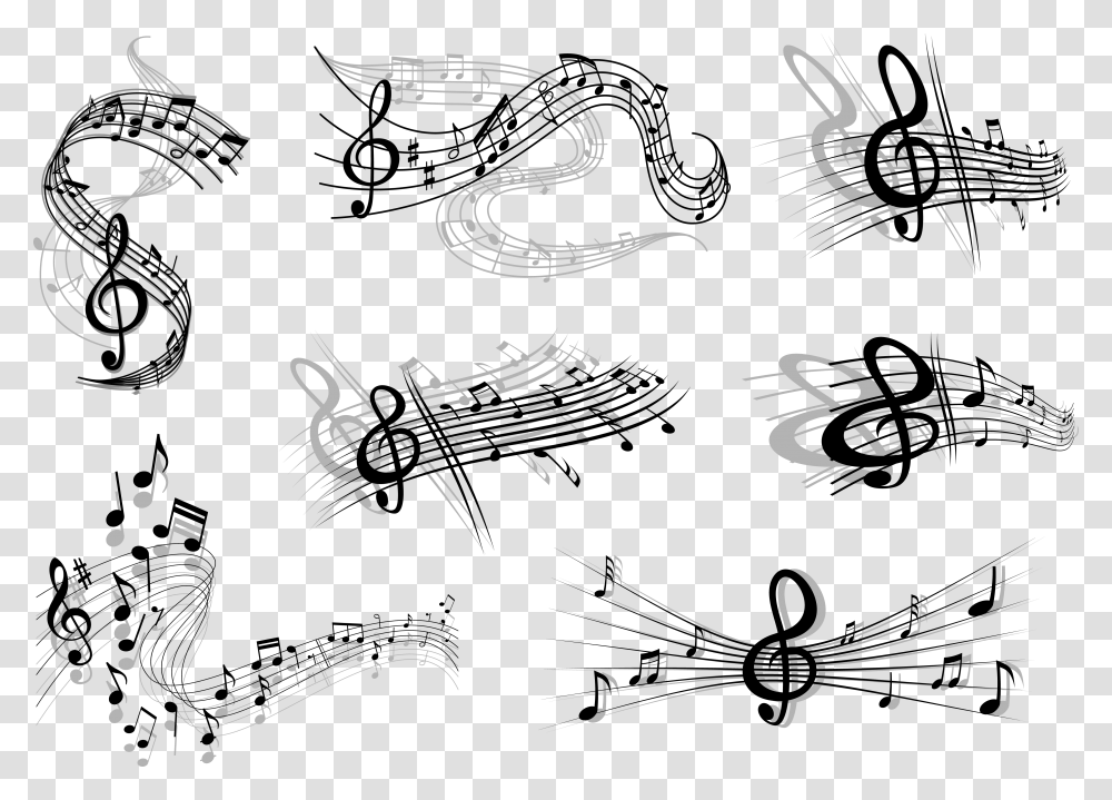 White Music Note Musical Staff, Handwriting, Airplane, Vehicle Transparent Png