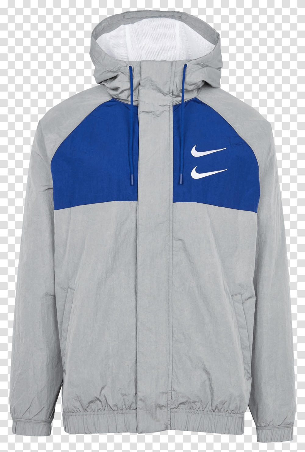 White Nike Jacket With Hood Hooded, Clothing, Apparel, Sweatshirt, Sweater Transparent Png