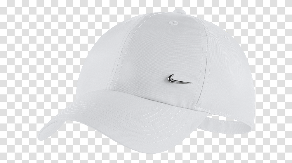 White Nike Swoosh Baseball Cap, Apparel, Hat, Swimwear Transparent Png