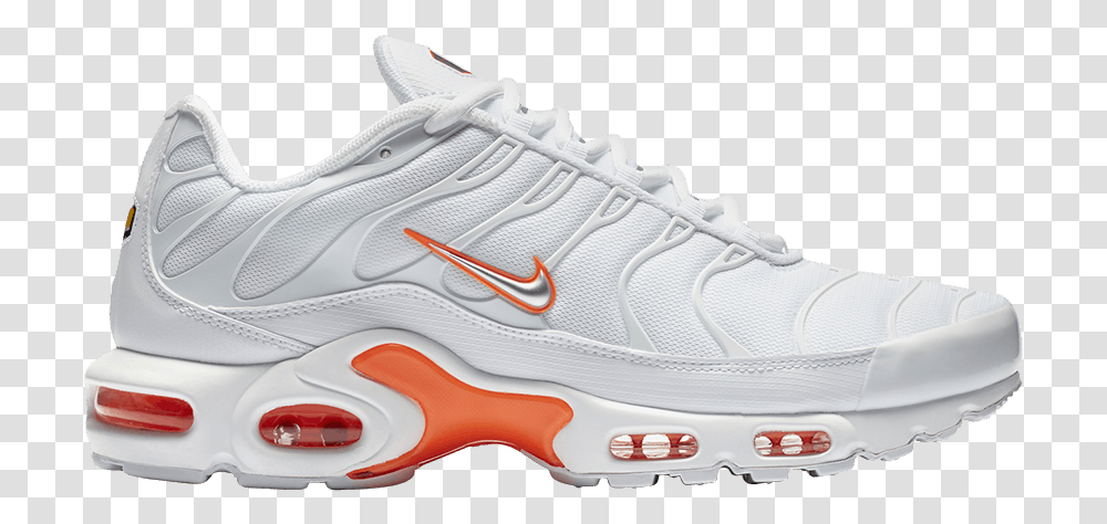 White Nike Tns Nike Tns White And Orange, Shoe, Footwear, Clothing, Apparel Transparent Png