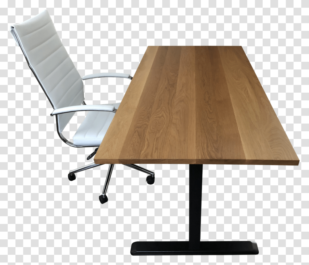 White Oak Desk Top With Chair And Standing Desk Frame Desk, Tabletop, Furniture, Lamp, Plywood Transparent Png