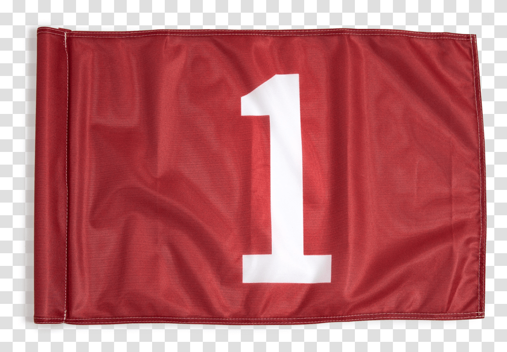 White On Red Background Golf Flag Banner, Word, Number Transparent Png