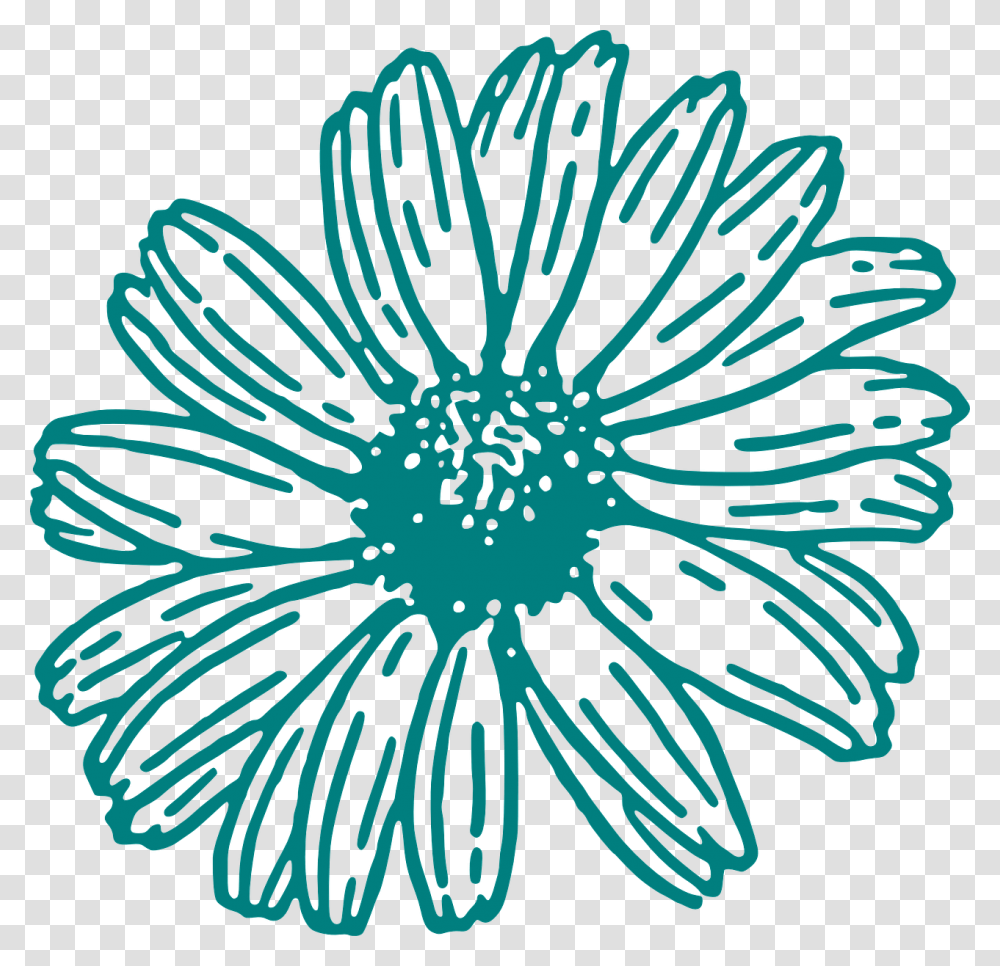 White Outline Flower Clipart, Nature, Outdoors, Plant, Water Transparent Png