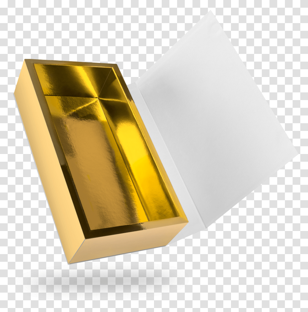 White Outside Gold Inside Rectangular Magnetic Box Gift Box Rectangular Long, Aluminium, Foil Transparent Png