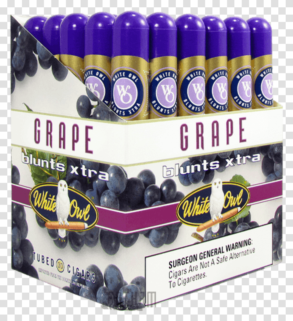 White Owl Blunts Xtra Grape Open Box Blueberry, Fruit, Plant, Food, Tin Transparent Png