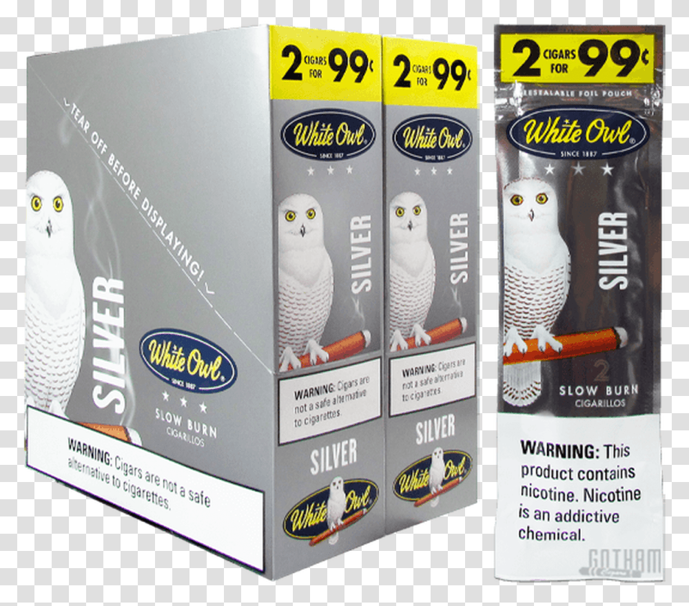 White Owl Cigarillos Silver Silver White Owl Cigarillos, Bird, Outdoors, Nature Transparent Png