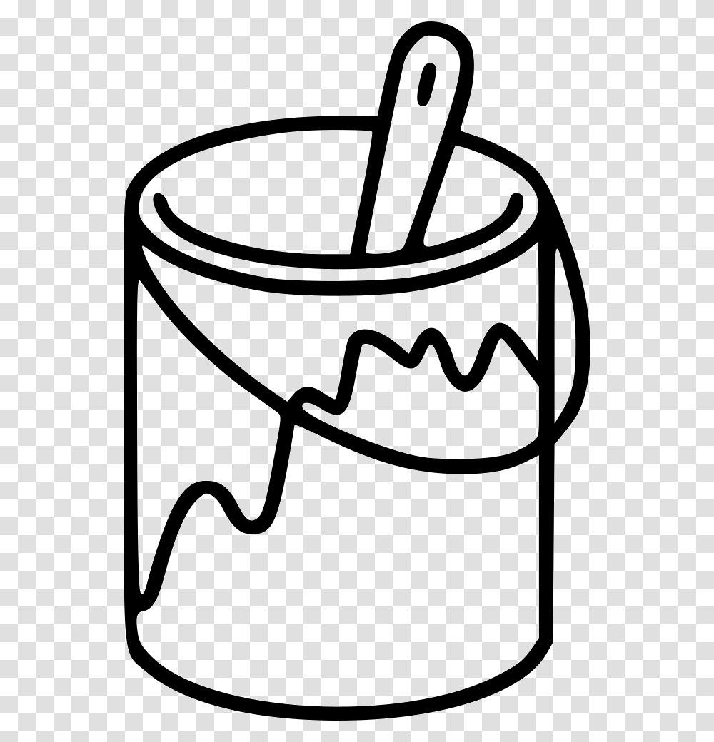 White Paint Can White Paint Brush Stroke, Bucket, Stencil Transparent Png