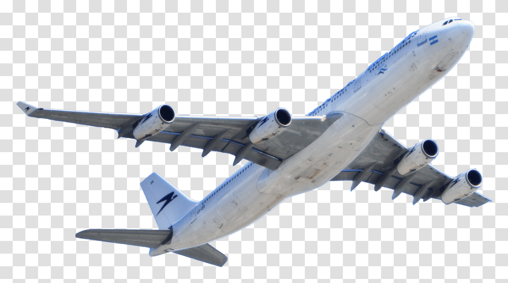 White Passenger Plane Flying On Sky Image Transparent Png