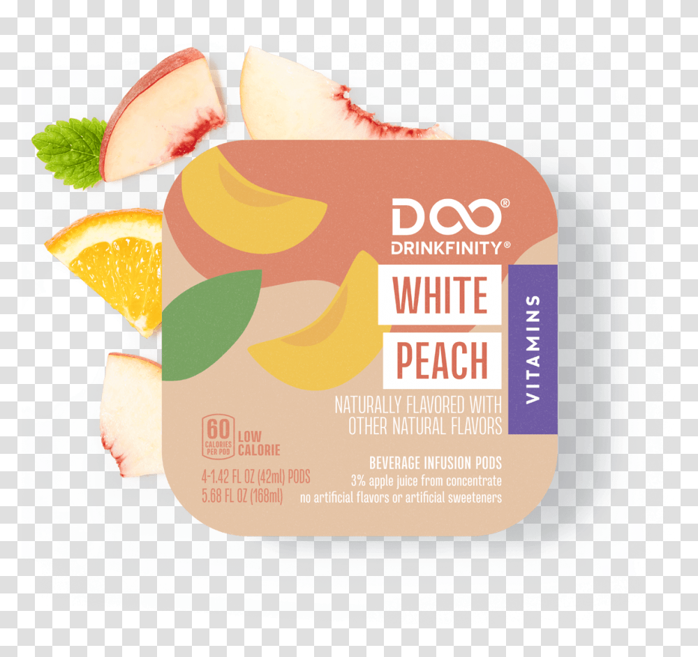 White Peach Strawberry, Label, Advertisement, Meal Transparent Png