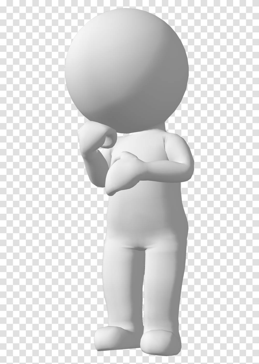 White People 3d Man Thinking Icon, Person, Human, Baby, Hand Transparent Png