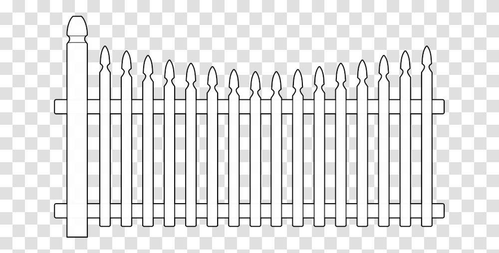 White Picket Fence Picket Fence Clipart Black And White, Gate Transparent Png