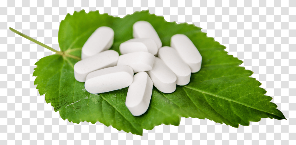 White Pills On A Leaf Pills On Leaf Transparent Png