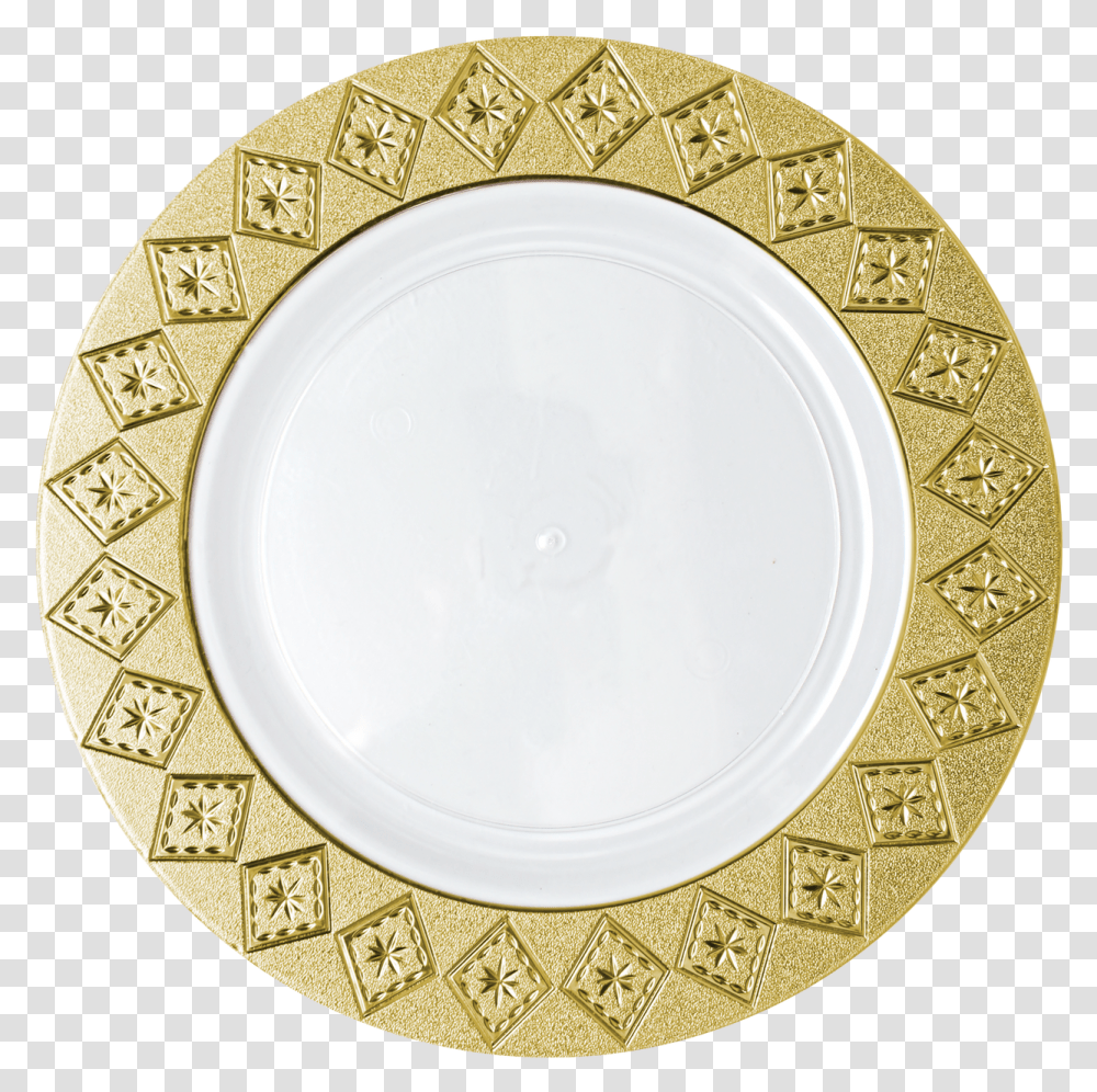 White Plate With Gold Trim, Porcelain, Pottery, Platter Transparent Png