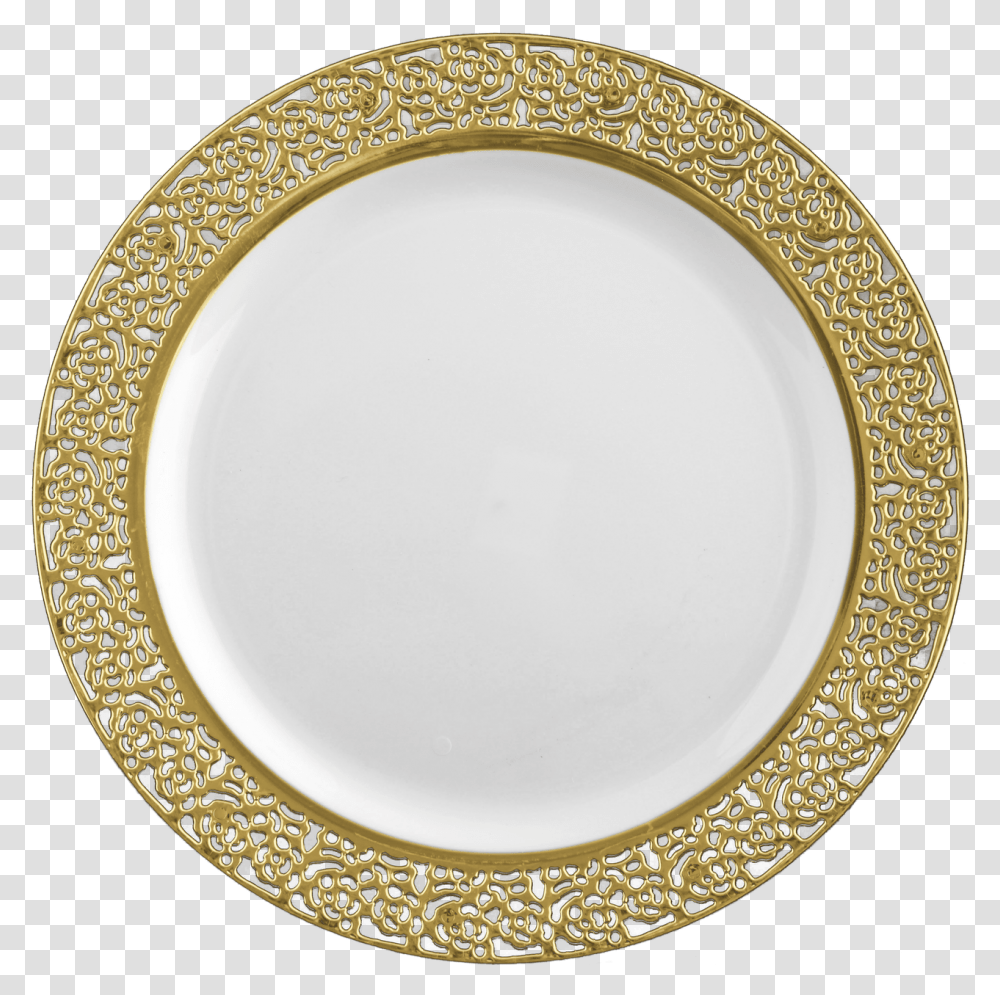 White Plates With Silver Trim White Silver Plastic Plates, Platter, Dish, Meal, Food Transparent Png